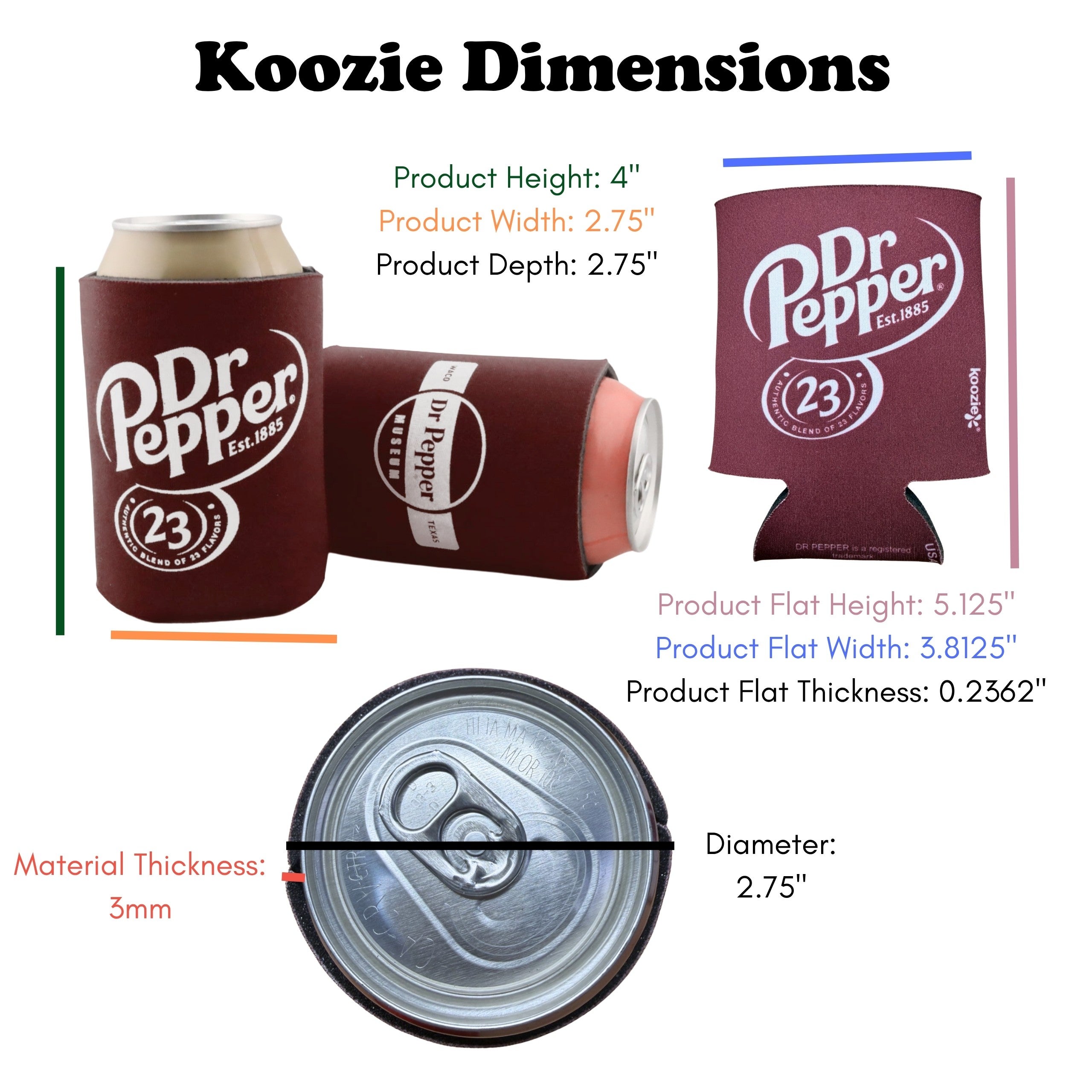 Can Koozie Dr Pepper Modern Logo 23 Flavors | Dr Pepper Museum