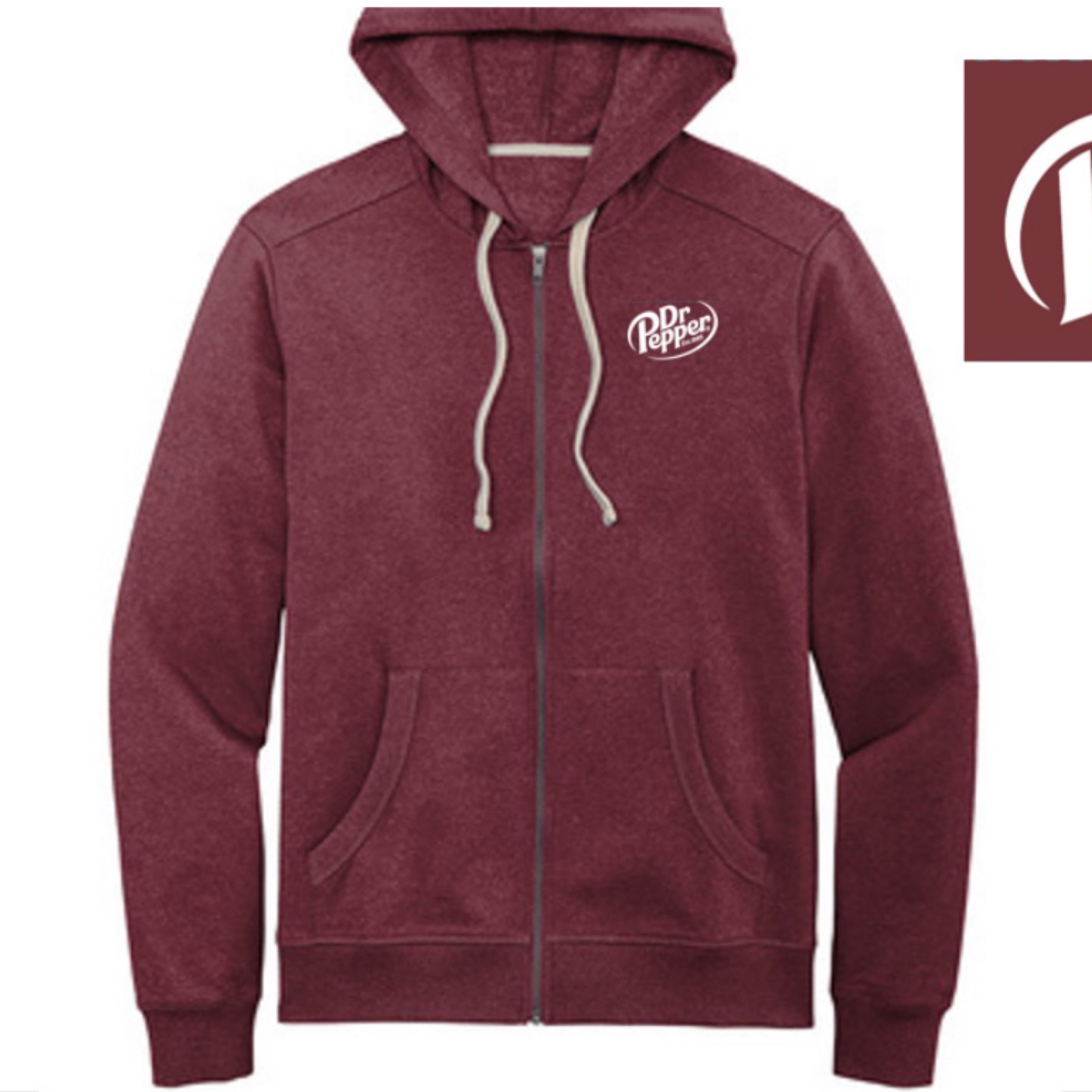 Dr Pepper Modern Logo Full Zip Hoodie | Dr Pepper Museum Gift Shop