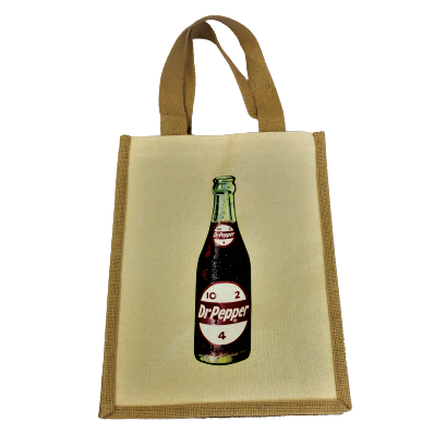 Woven Dr Pepper Museum Tote Bag with Real Sugar 10 2 4 Bottle